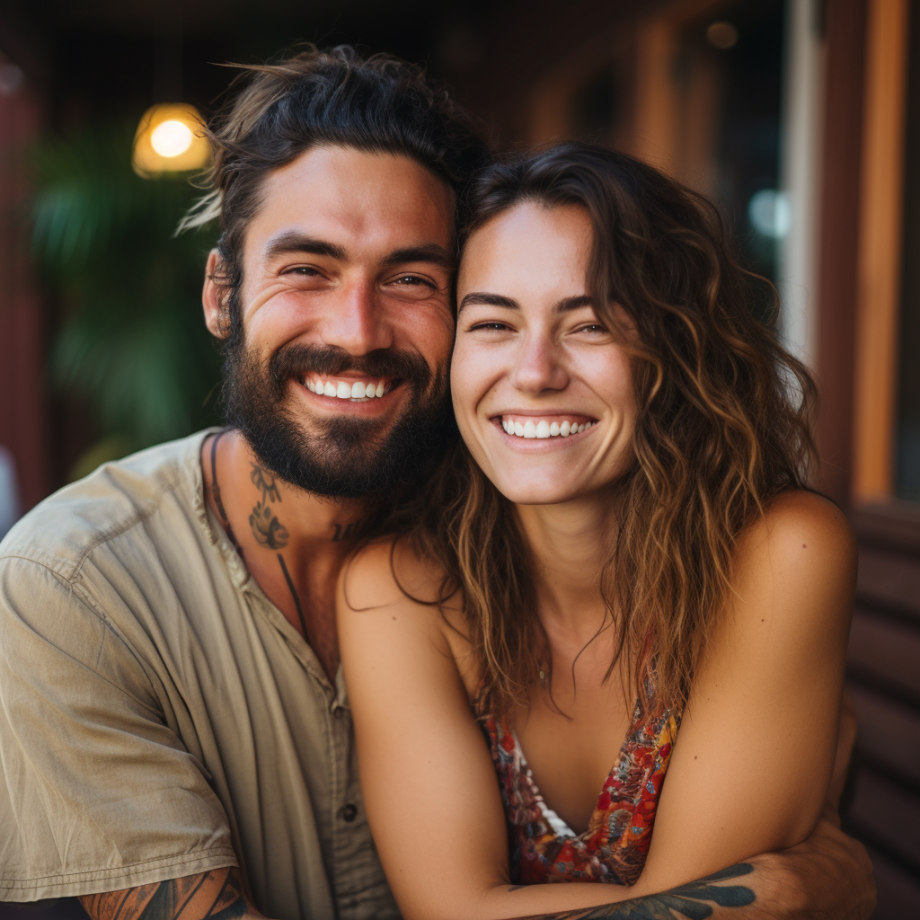 a photo of a couple smiling