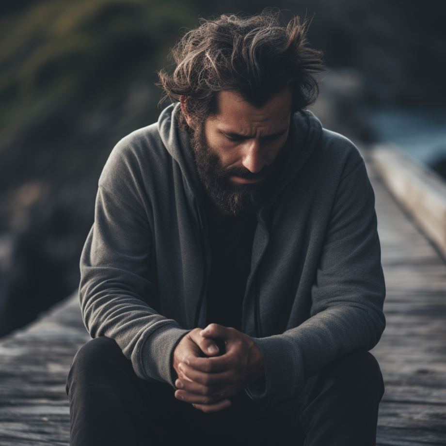 photo of a man dealing with personal challenges