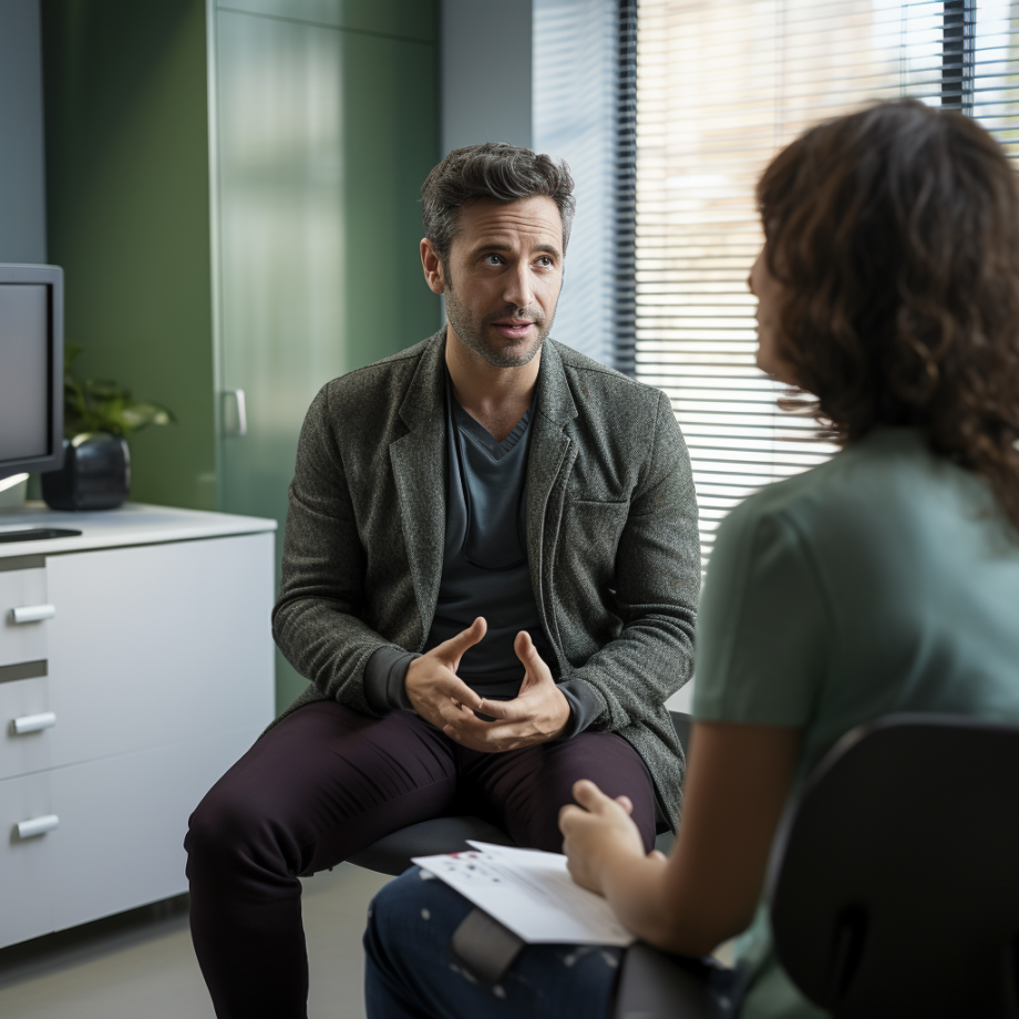 photo of a man shown in a doctors office