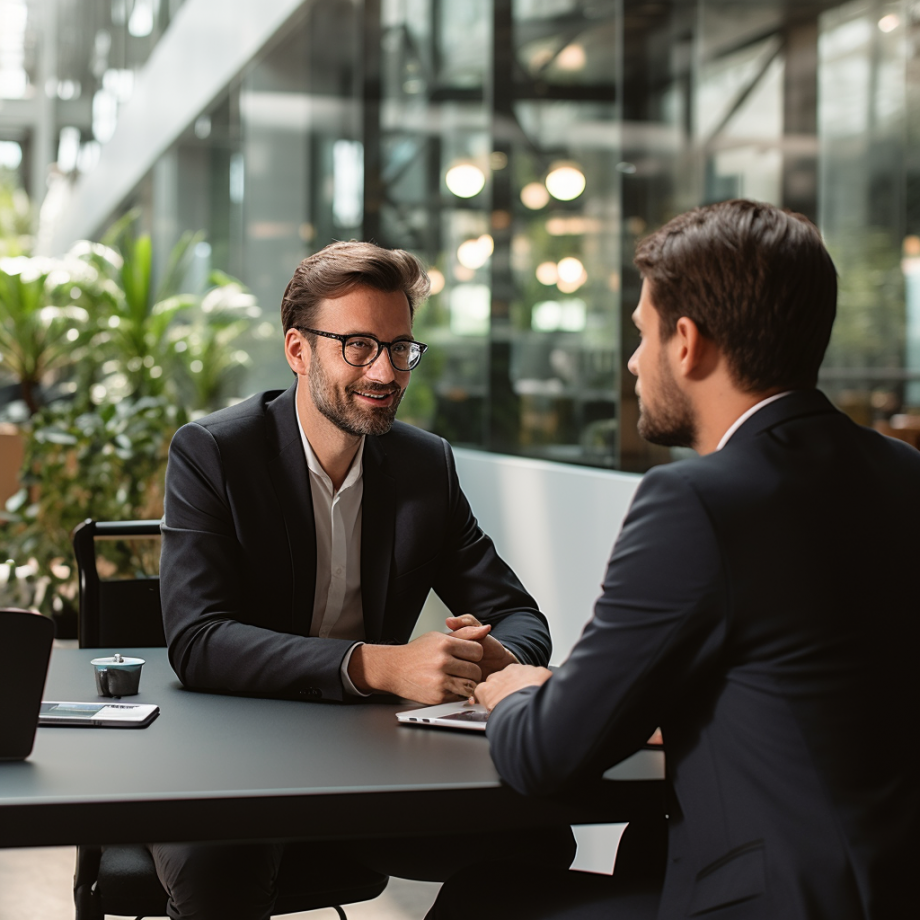 photo of a manager seen having a one on one