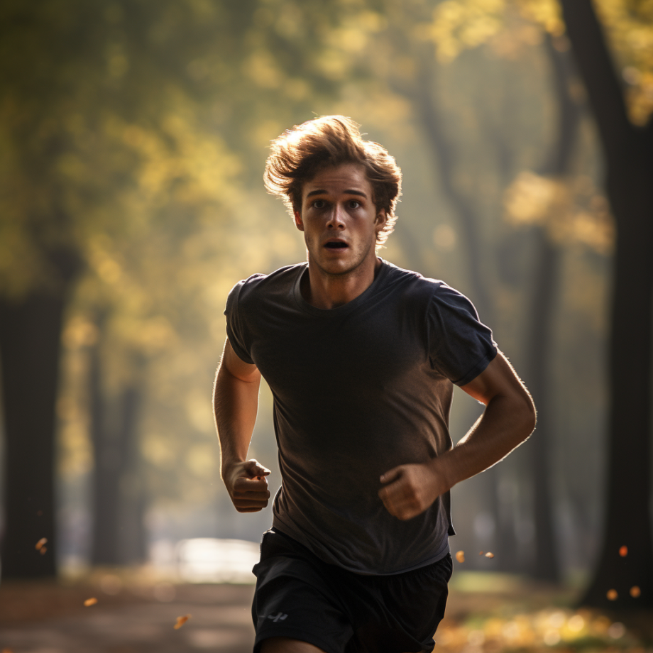 photo of a young looking man running