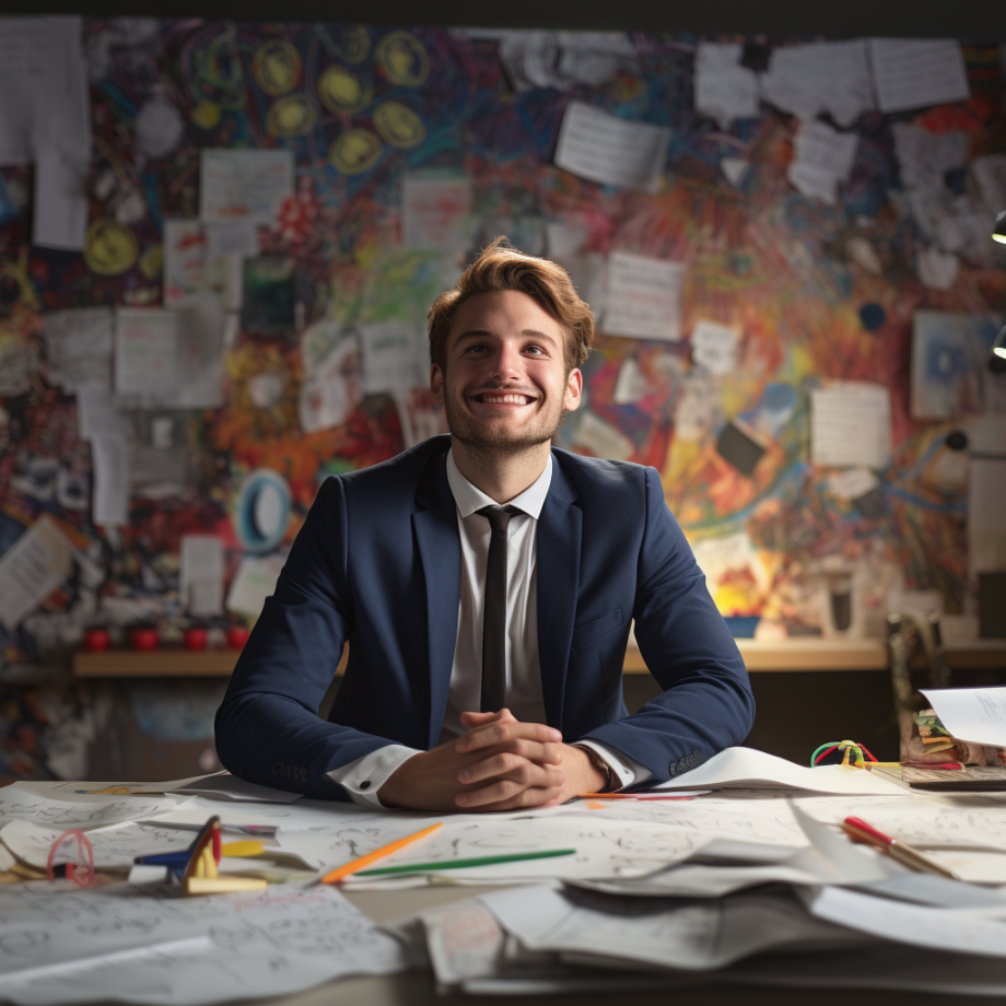 photo of a young professional man doing things